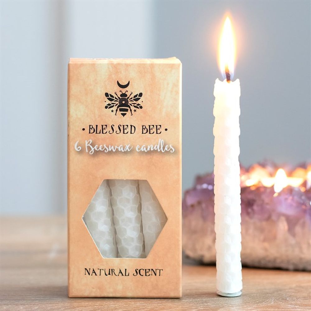 White Beeswax Spell Candles (6 Candles) - Spooky Dooky