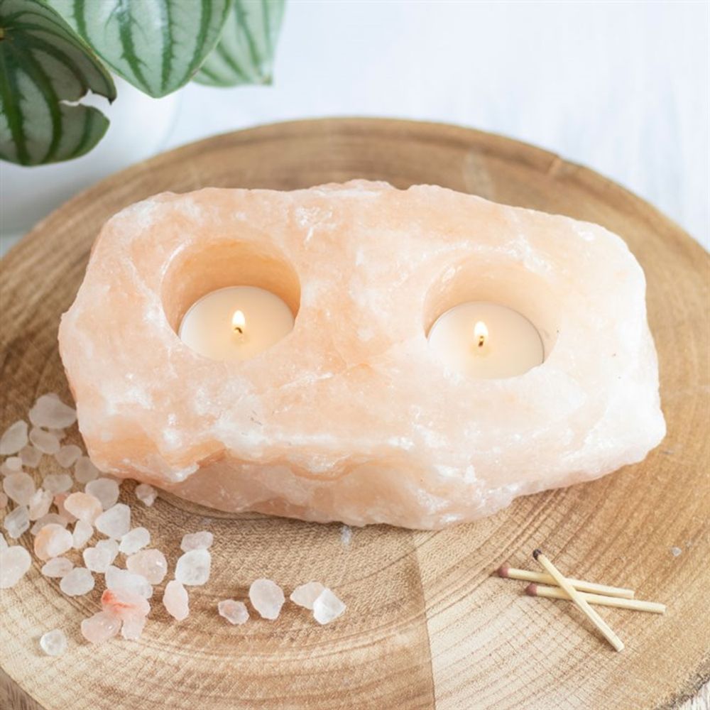 Himalayan Salt Tealight Holder (Double) - Spooky Dooky