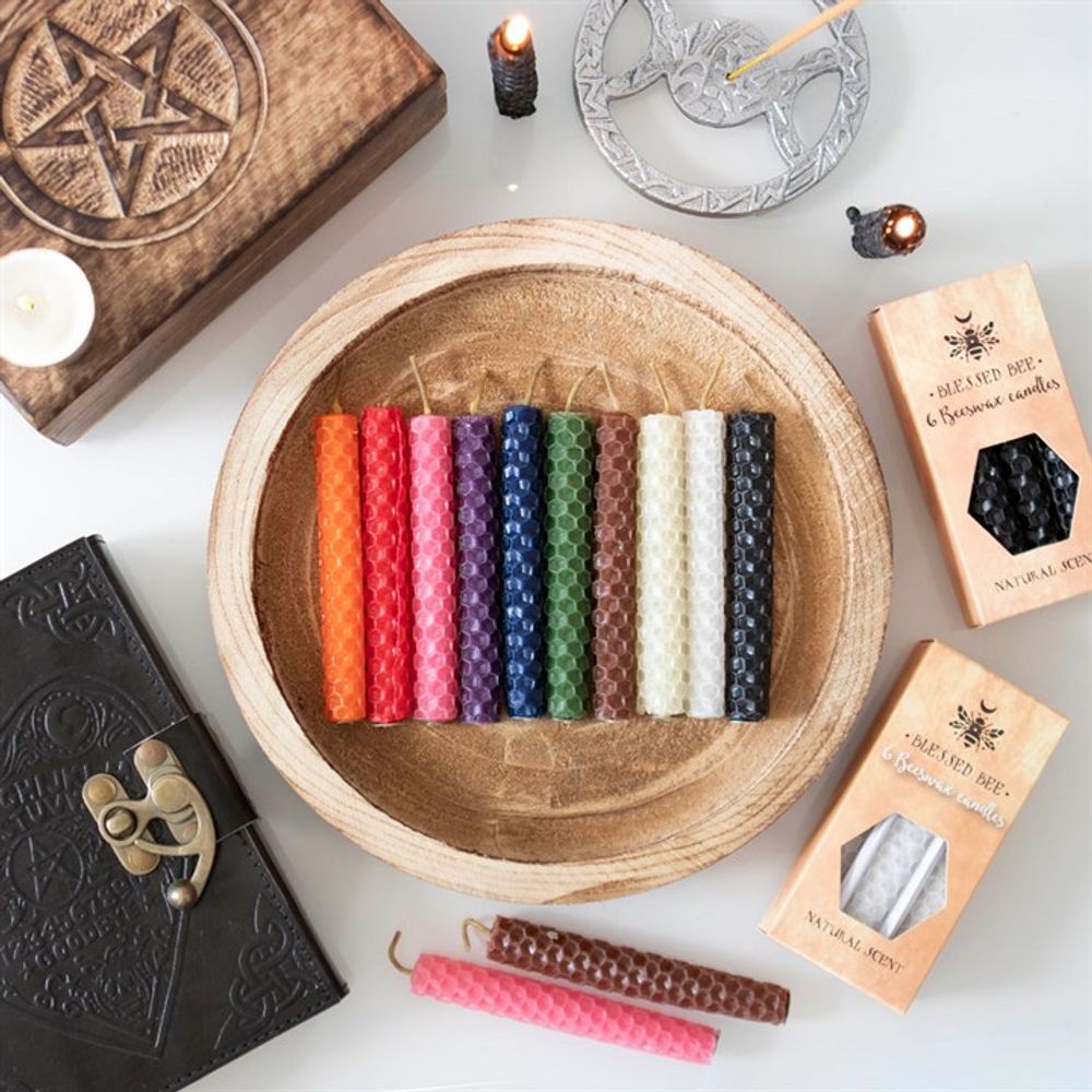 White Beeswax Spell Candles (6 Candles) - Spooky Dooky