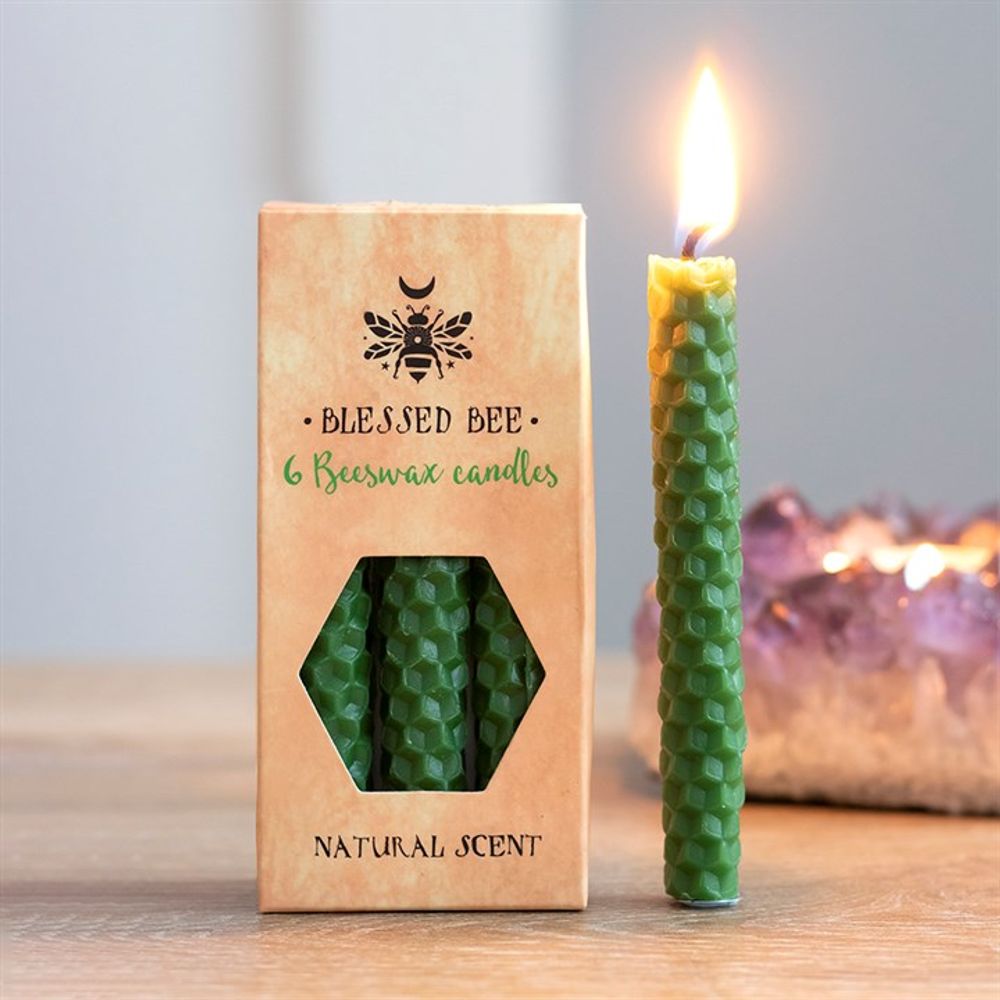 Green Beeswax Spell Candles (6 Candles) - Spooky Dooky