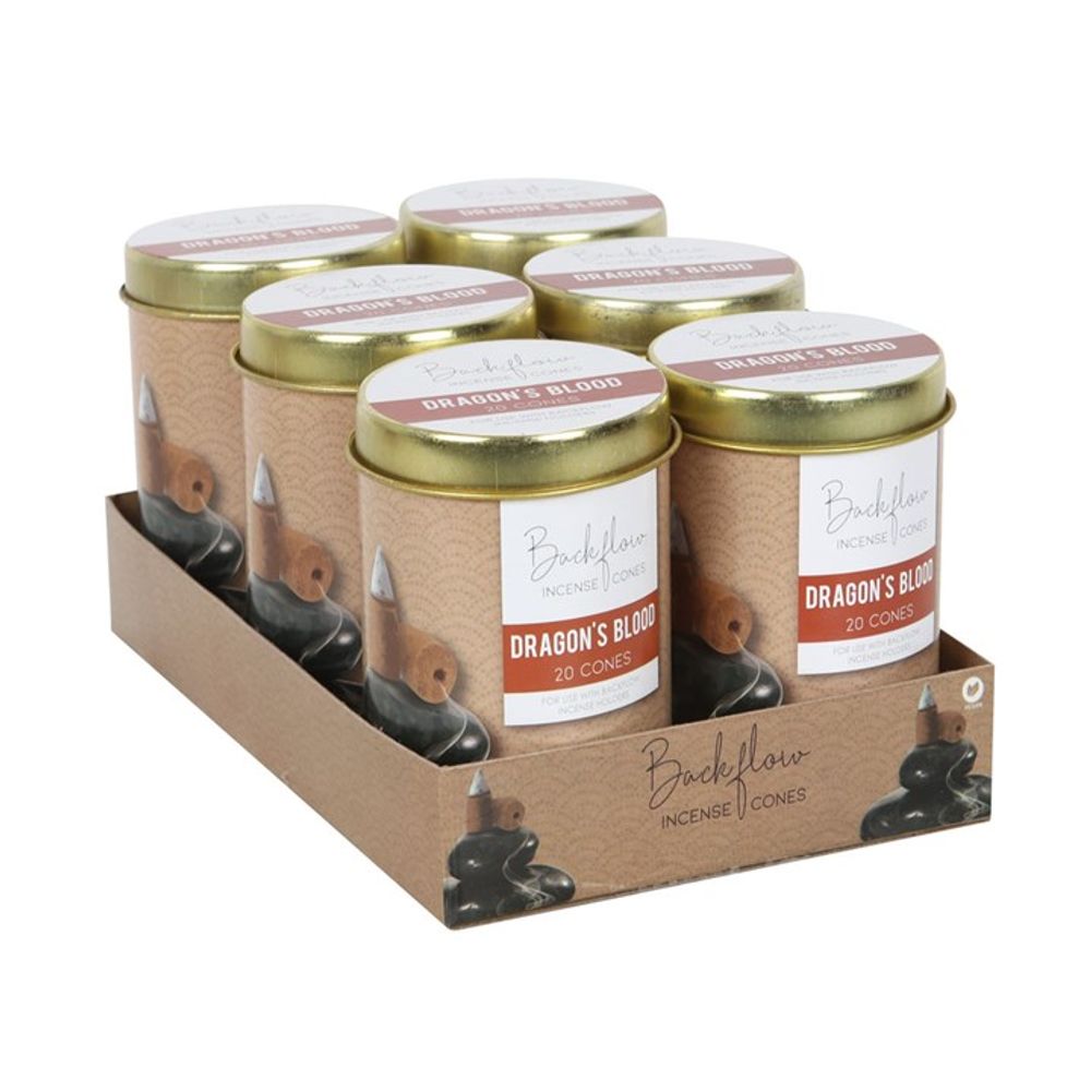 Elements Dragon's Blood Jumbo Backflow Cones (6 Tins) - Spooky Dooky